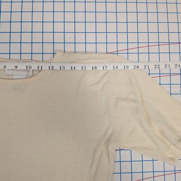 C.C. Courtenay Silk-Cotton blend Knit Tee, Size L - Picture 4 of 8